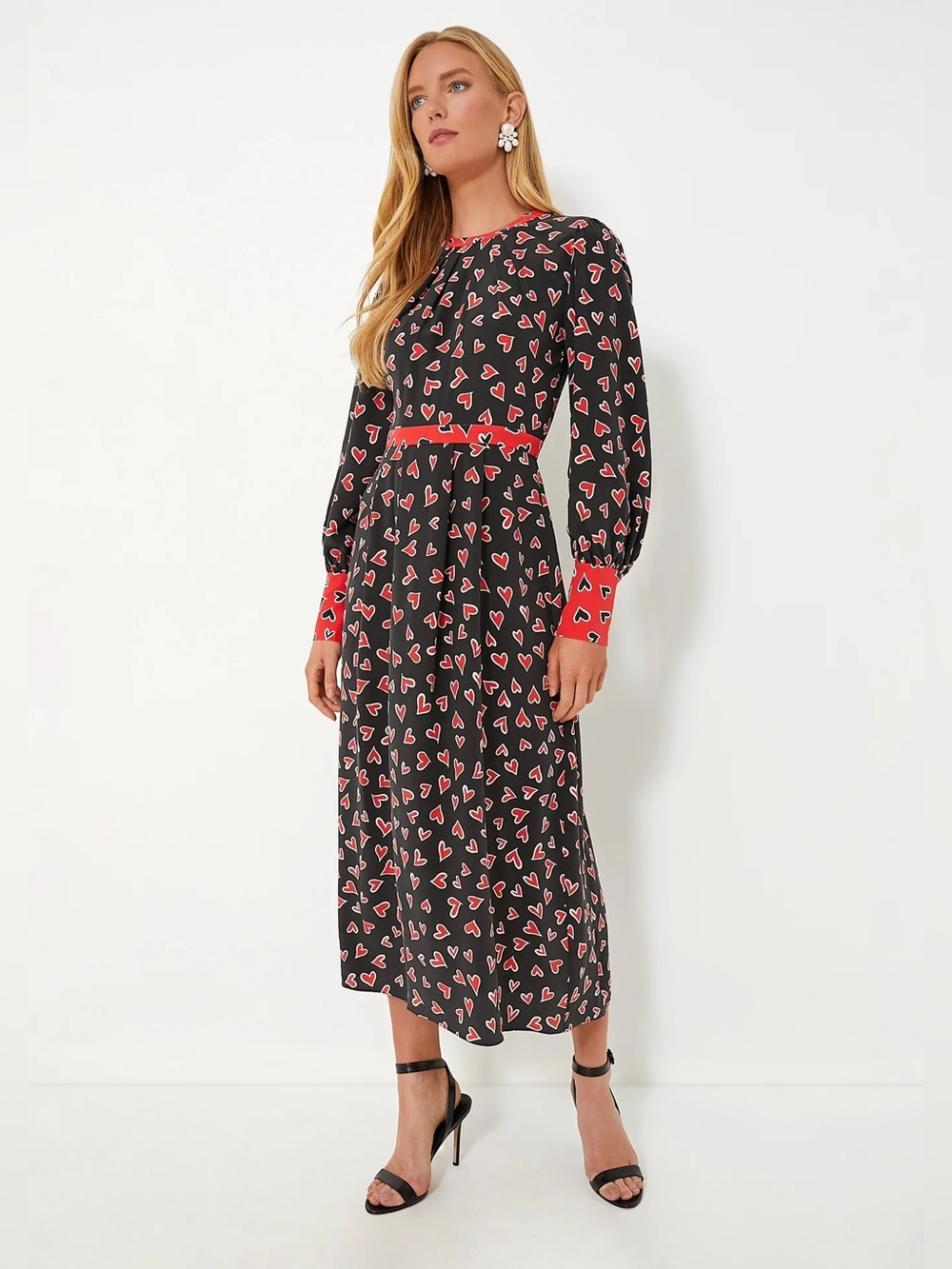 HUNTER BELL Casper Onyx Midi Heart Dress